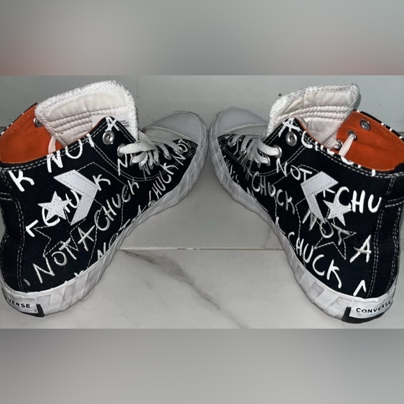 Converse UNT1TL3D High Top “Not A Chuck” Printed Spellout Sneakers Shoes - Picture 5 of 10